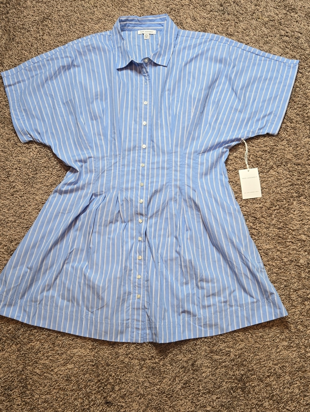 Free Assembly XL 16 - 18 Corset Blue Print Mini Dress - Picture 1 of 2
